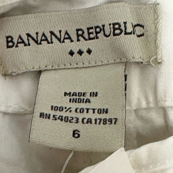 Women's Banana Republic 6 Small Capri Pants Cotton Twill Ryan Fit White NWT - Picture 7 of 8